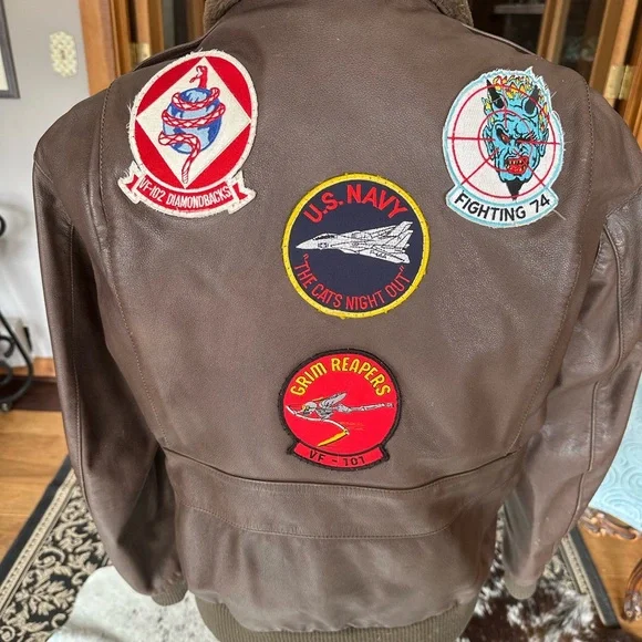SALE***Vintage Adventure Bound Bomber Flight Leather Jacket One Of A Kind - Picture 6 of 16